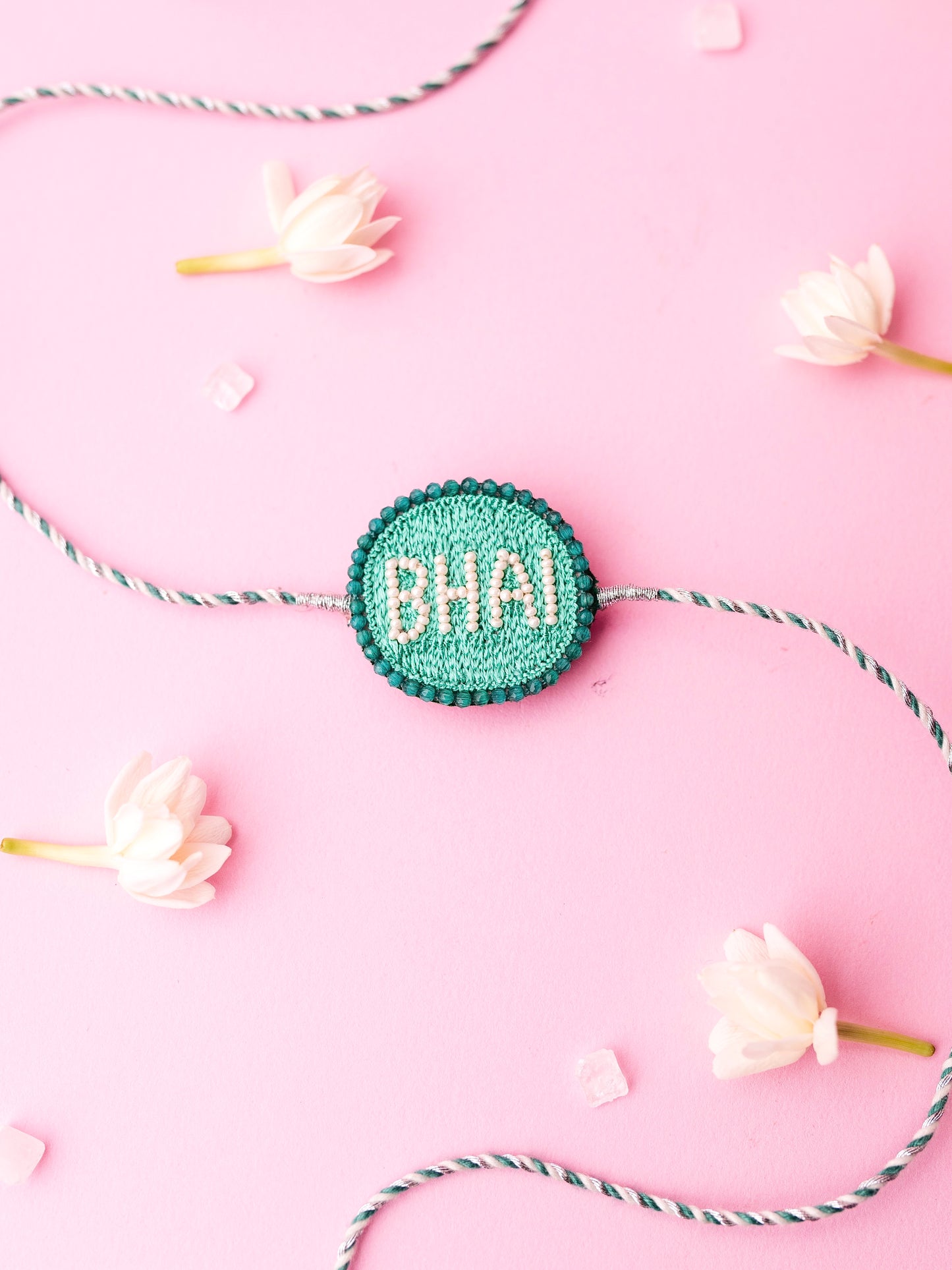 Decorative  brother green  rakhi  bhai text