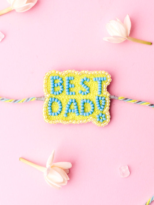 Decorative brother rakhi with best dad text
