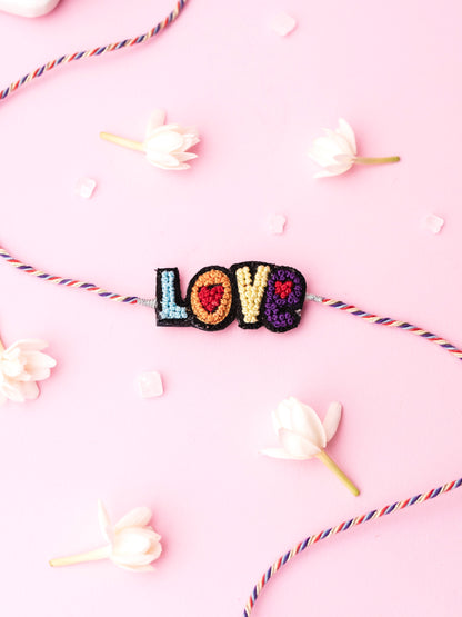 Decorative kid rakhi with love text