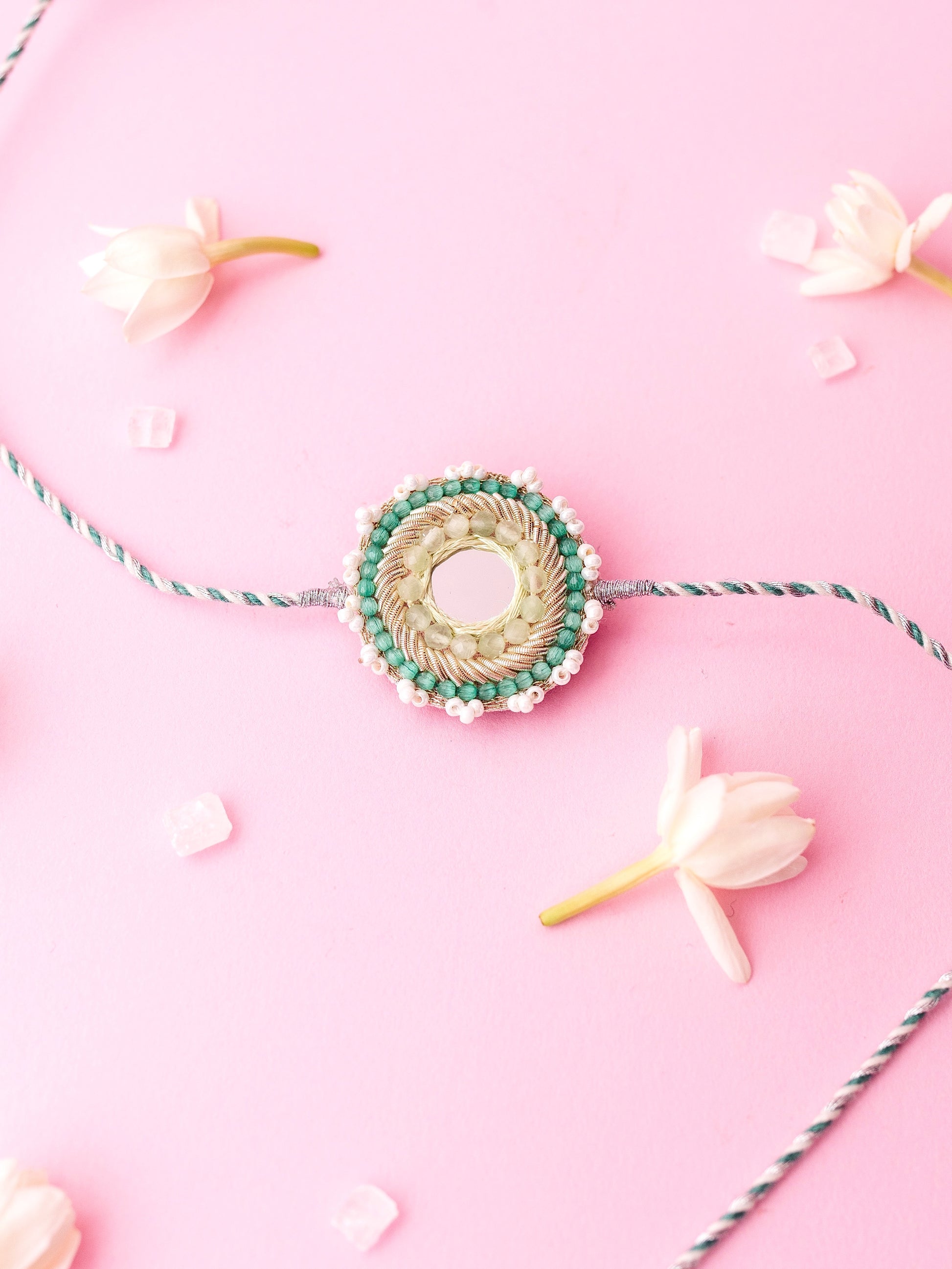 Decorative rakhi with mirror detail