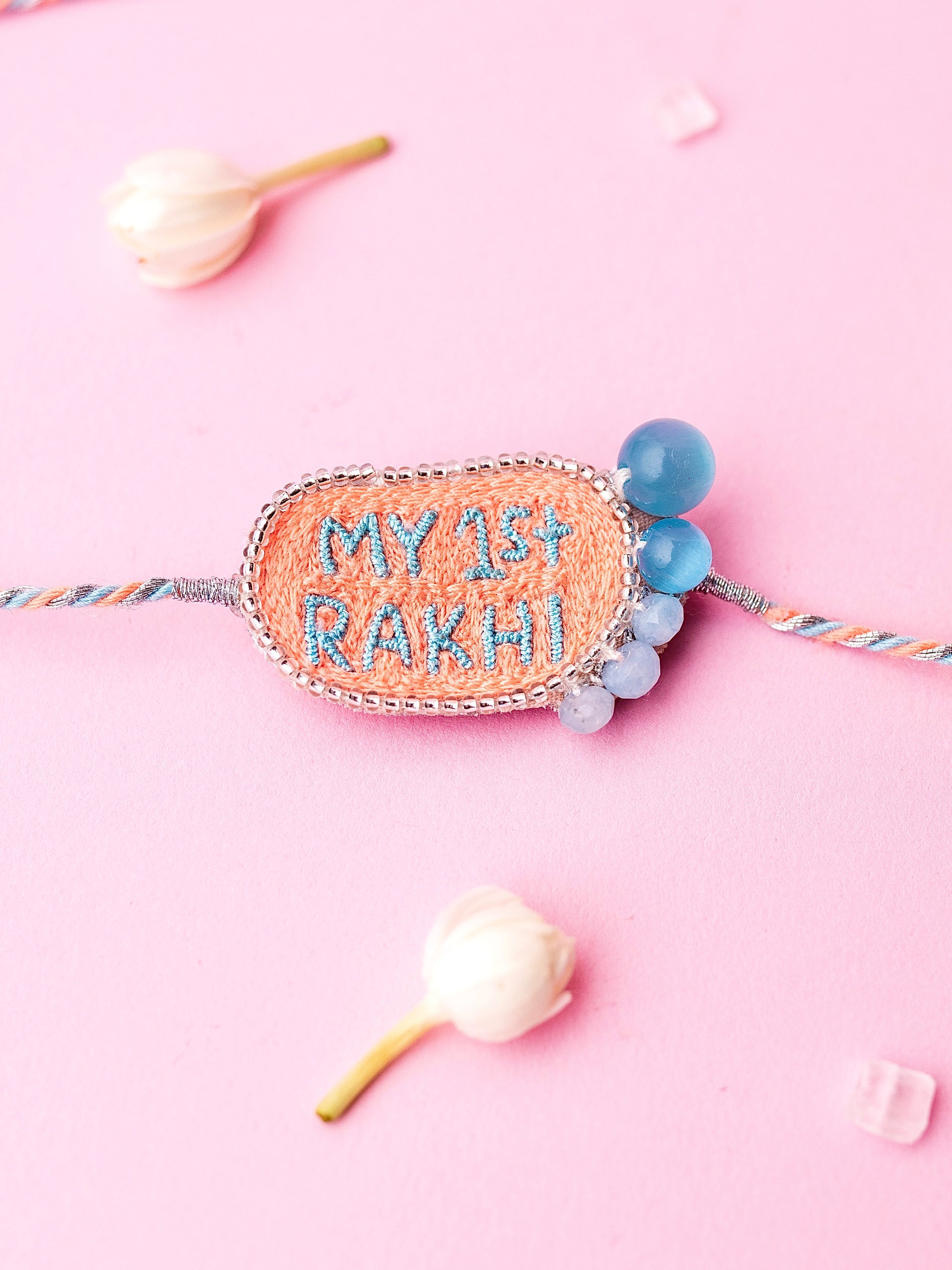Decorative baby rakhi with my 1st rakhi text