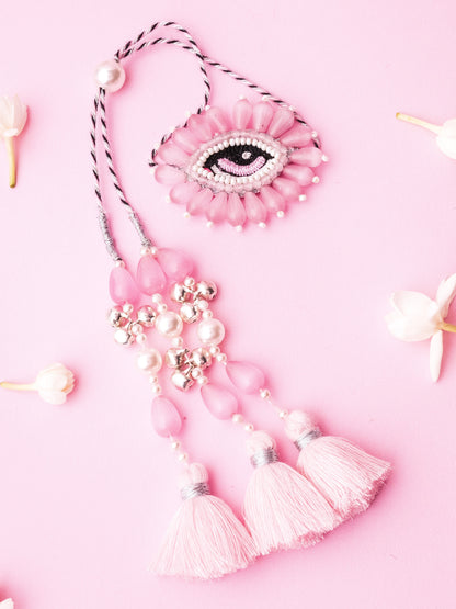 Decorative nazar lumba with pearl and tassel detail