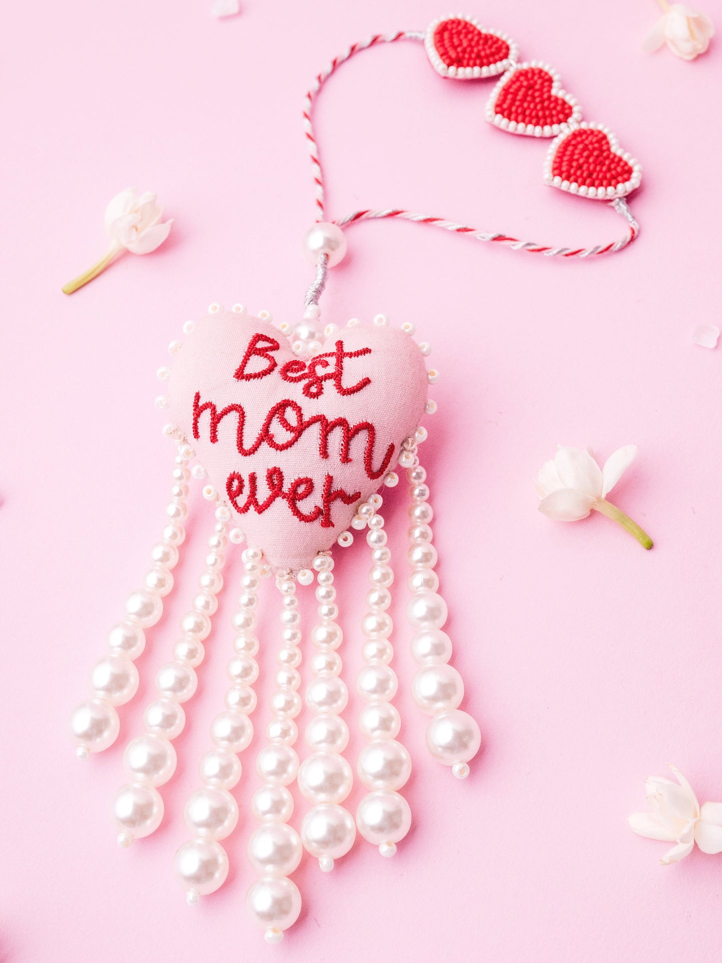 Decorative best mom ever lumba with pearl detail