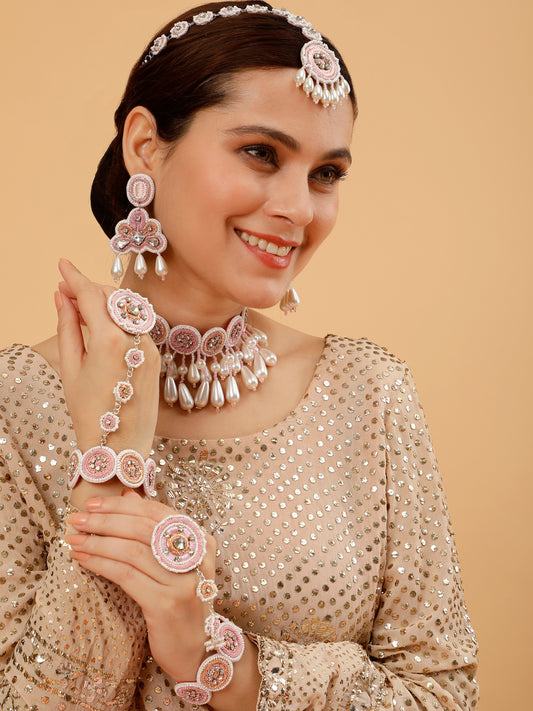 Eka (Earrings, Mathapatti, Choker & Pair Of Hathphool)