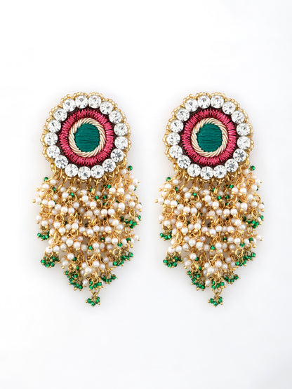 Falguni Green (Earrings & Mathapatti)