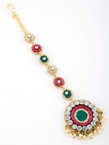 Falguni Green (Earrings, Mangtikka & Pair of Hathphool)