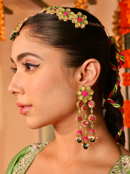 Gulabo (Earrings & Mathapatti Set)