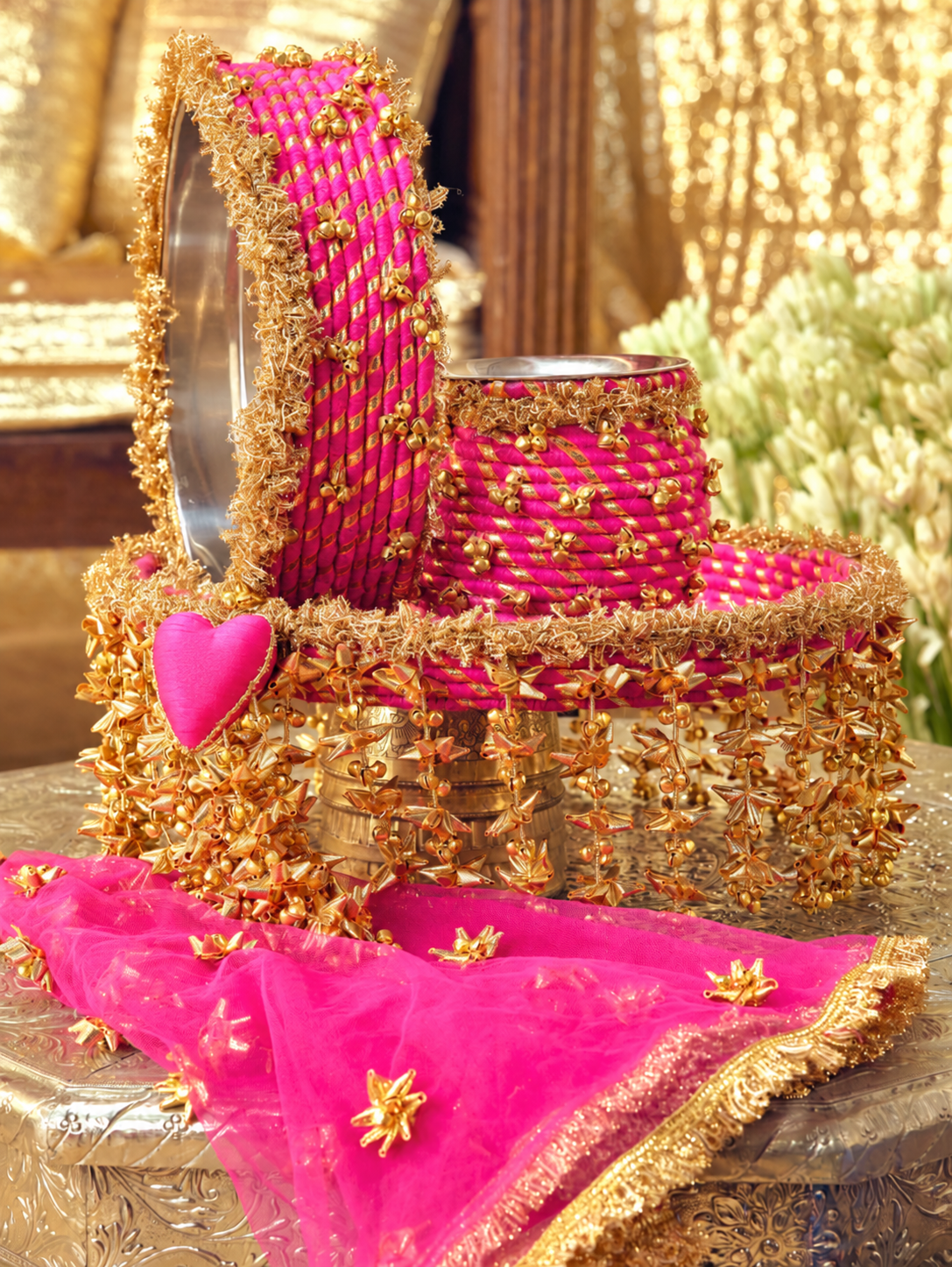 Kumkum Essential Karwa Chauth Pooja Hamper - Rani Pink