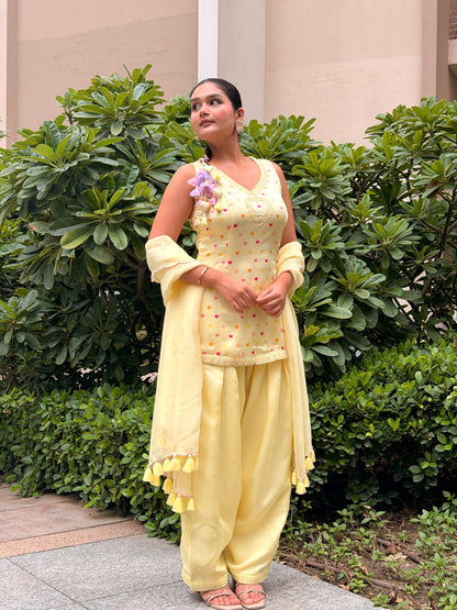 Dil Farshi Salwar Set - Yellow