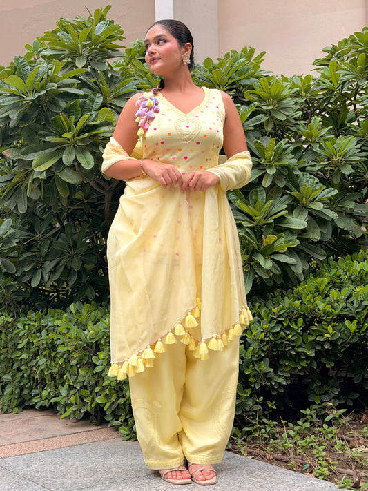 Dil Farshi Salwar Set - Yellow