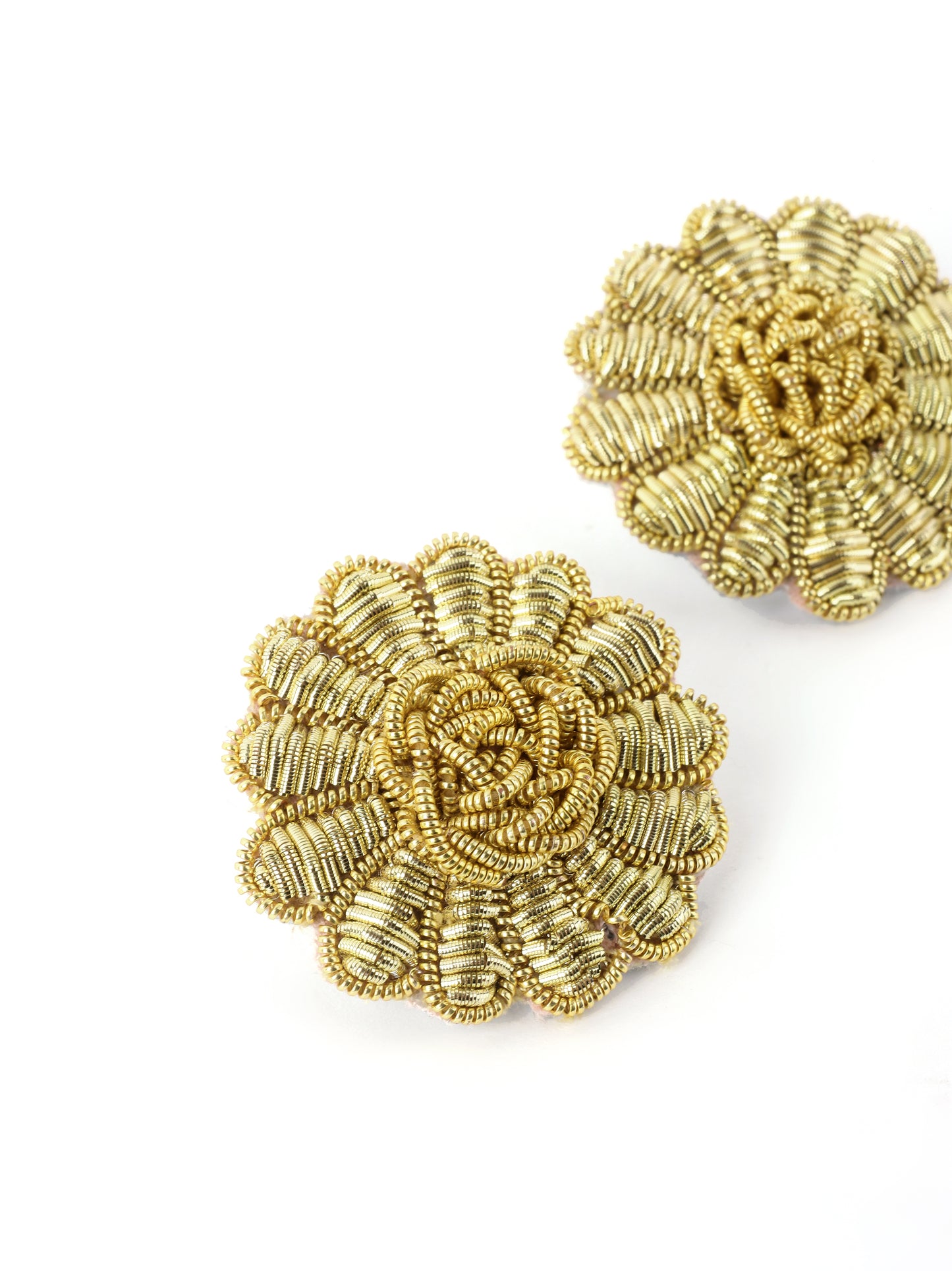 Floral Stud Earrings - Gold