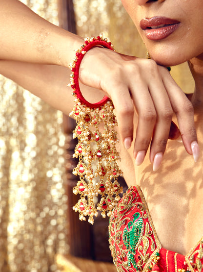 Jhilmil Bangles (Set of 2) - Red