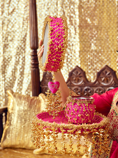 Kumkum Karwa Chauth Thali - Rani Pink