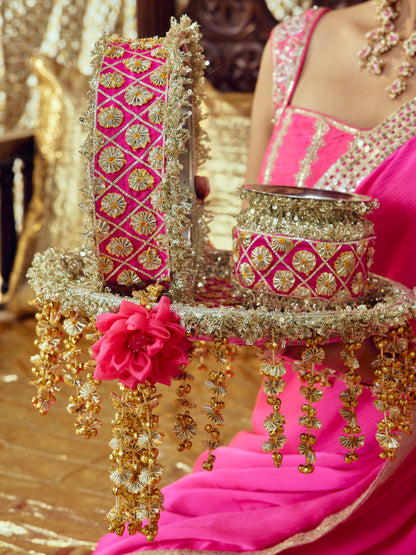 Chamak Karwa Chauth Channi - Rani Pink