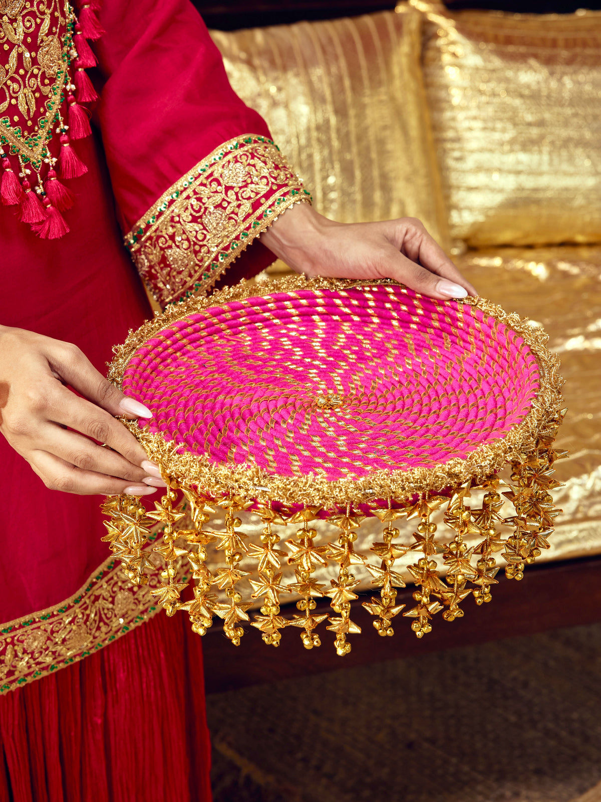 Kumkum Essential Karwa Chauth Full Pooja Hamper - Rani Pink