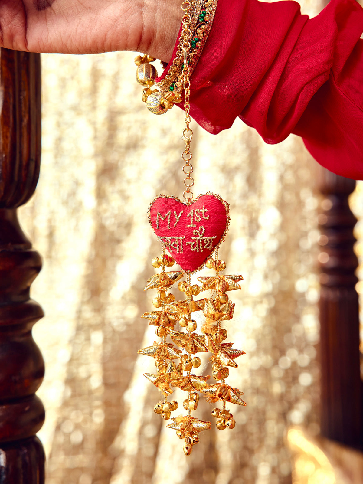 My First Karwa Chauth Red Gota Bracelet (Single Hand)