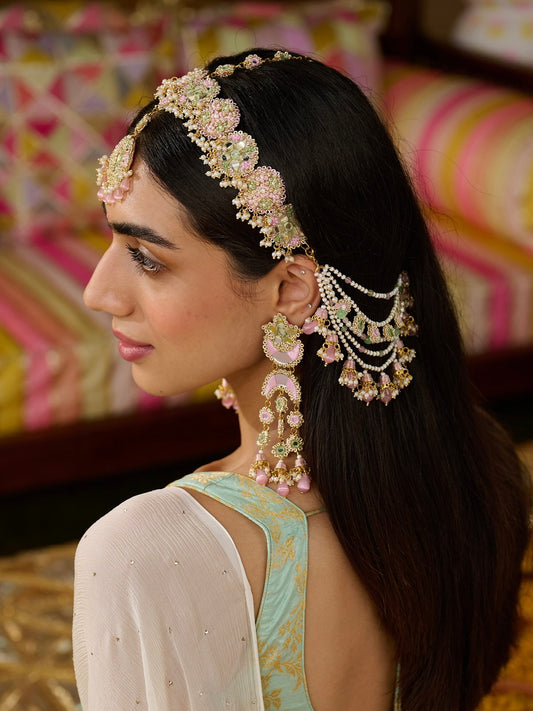 Gul (Earrings With Earchains & Mathapatti)