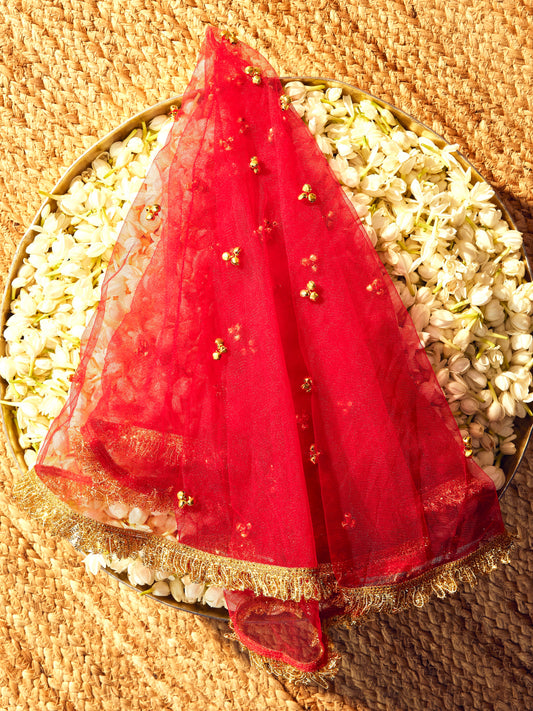 Tota Maina Karwa Chauth Chunri - Red