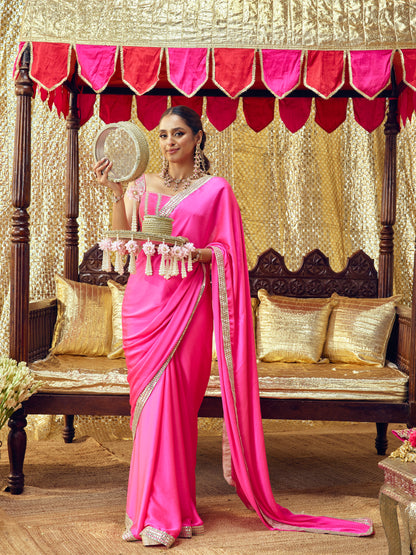 Gulaab Saree Set - Hot Pink