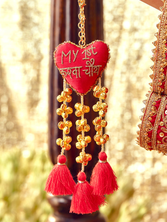 My First Karwa Chauth Red Ghungroo Bracelet (Single Hand)