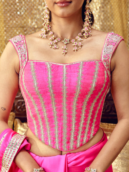 Gulaab Saree Set - Hot Pink