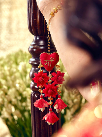 Maa Red Bracelet with Latkan (Single Hand)