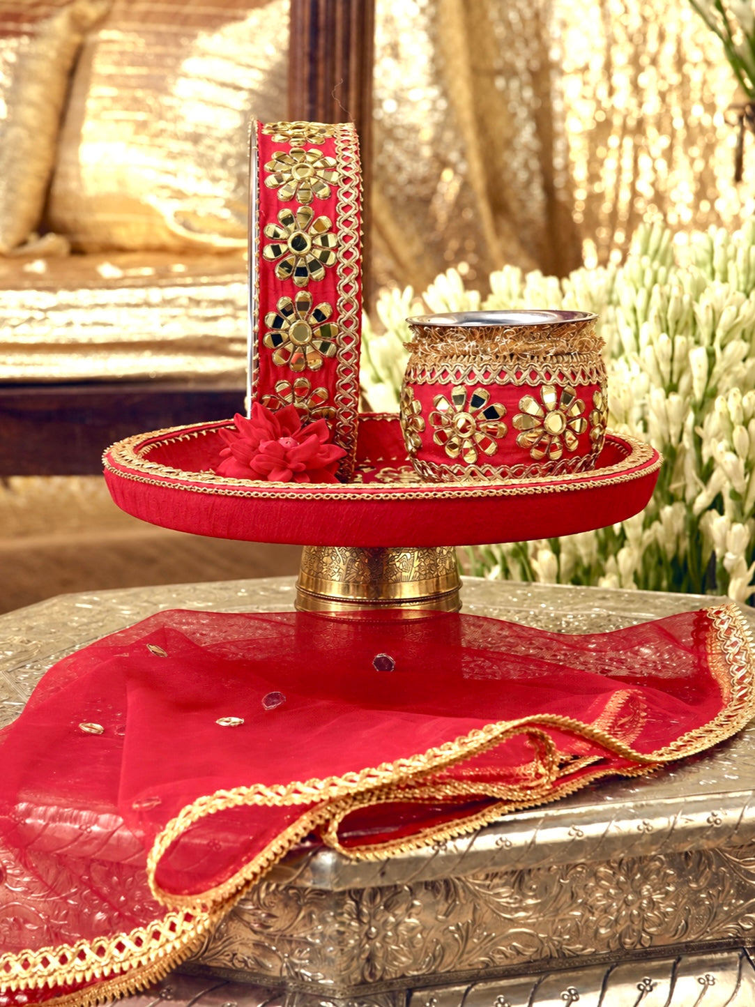 Sitara Essential Karwa Chauth Pooja Hamper (Thali Without Latkan)