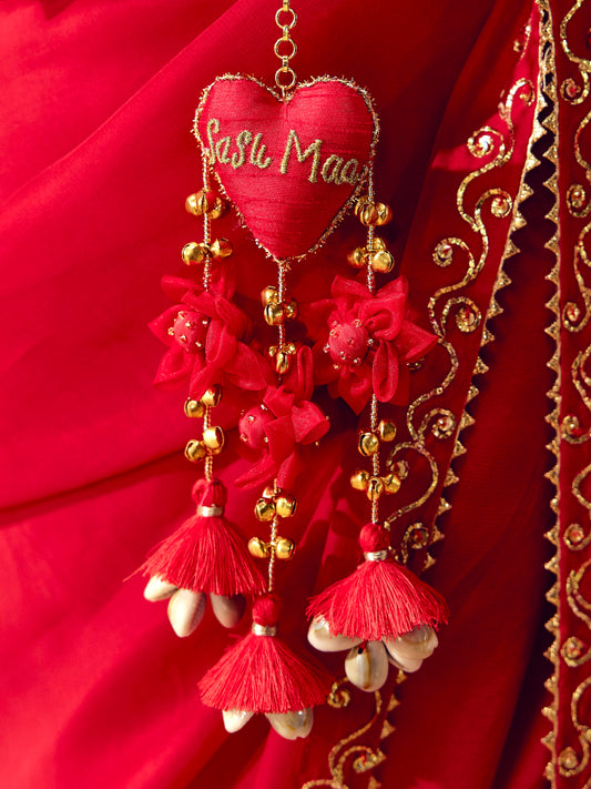 Sasu Maa Red Bracelet with Latkan (Single Hand)