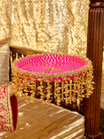 Kumkum Karwa Chauth Thali - Rani Pink