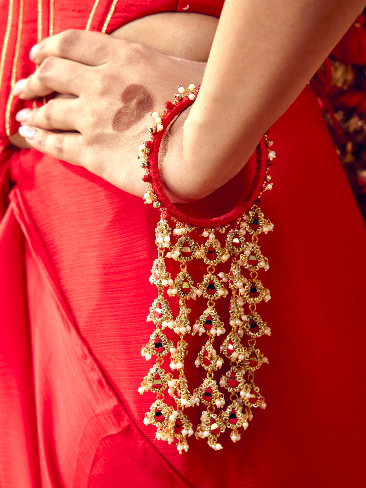 Jhilmil Bangles (Set of 2) - Red