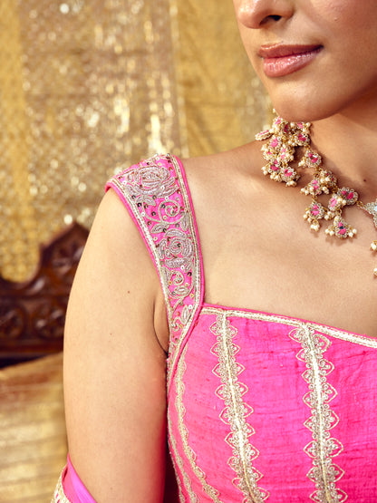 Gulaab Saree Set - Hot Pink