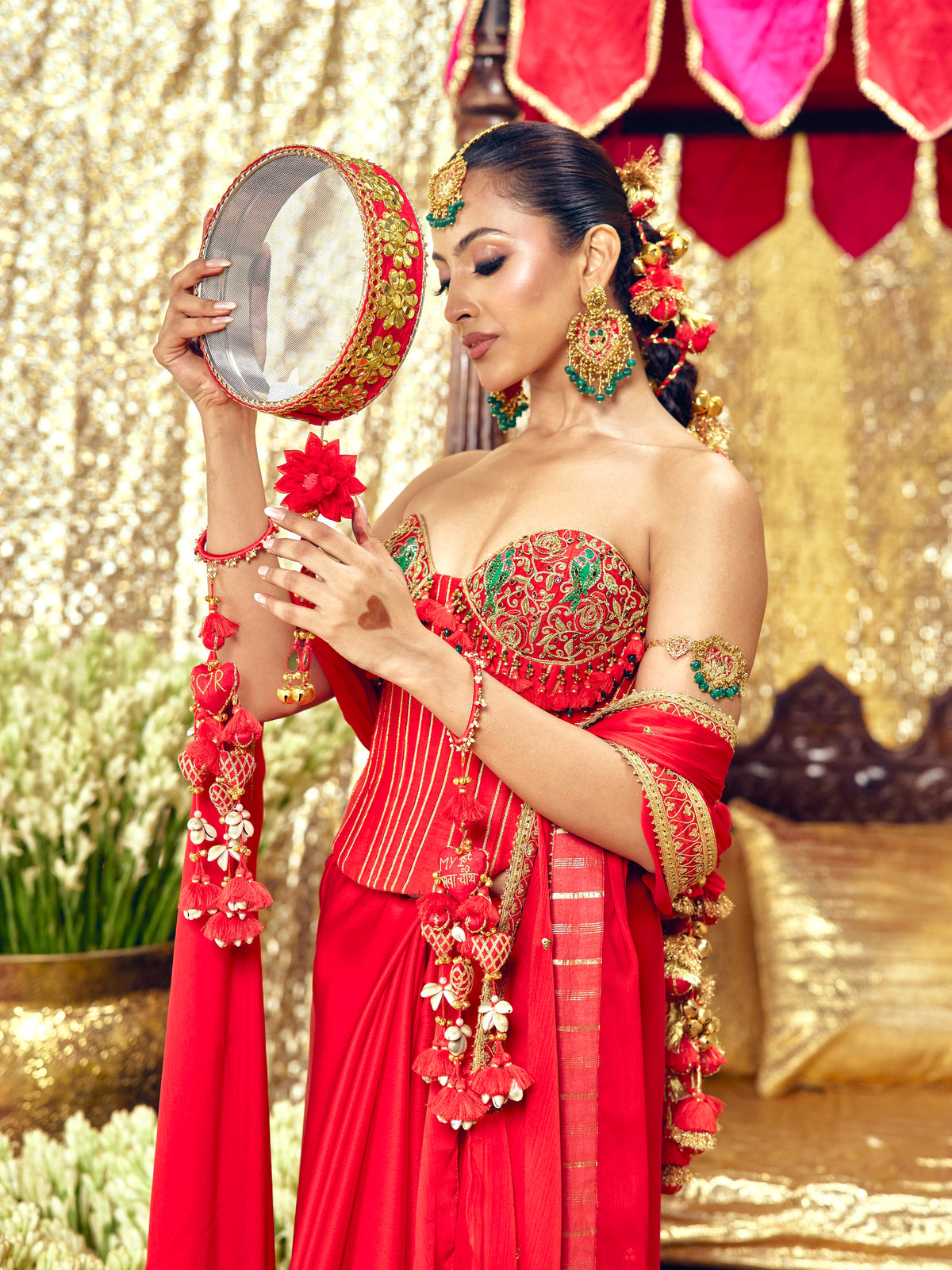 Tota Maina Corset Saree Set