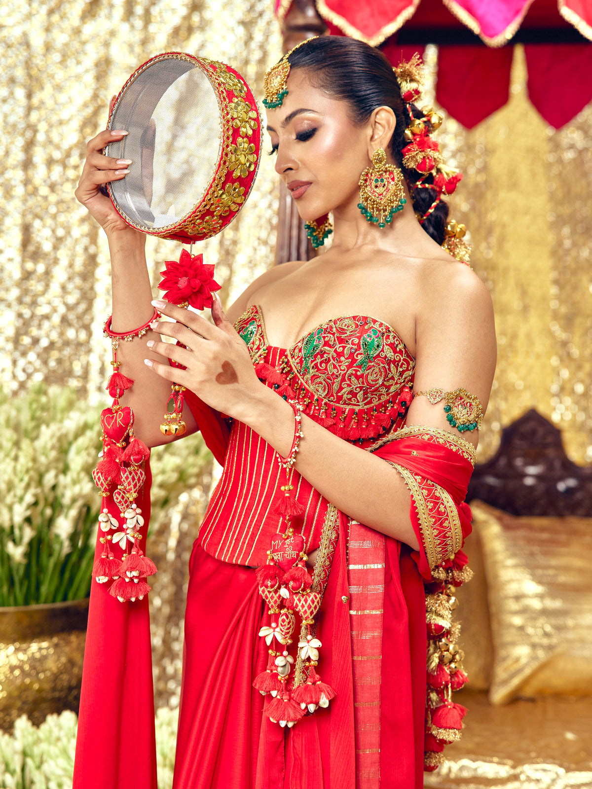 Tota Maina Corset Saree Set