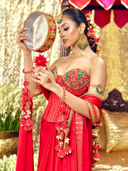 Tota Maina Corset Saree Set