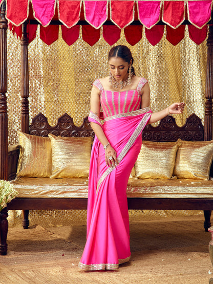 Gulaab Saree Set - Hot Pink