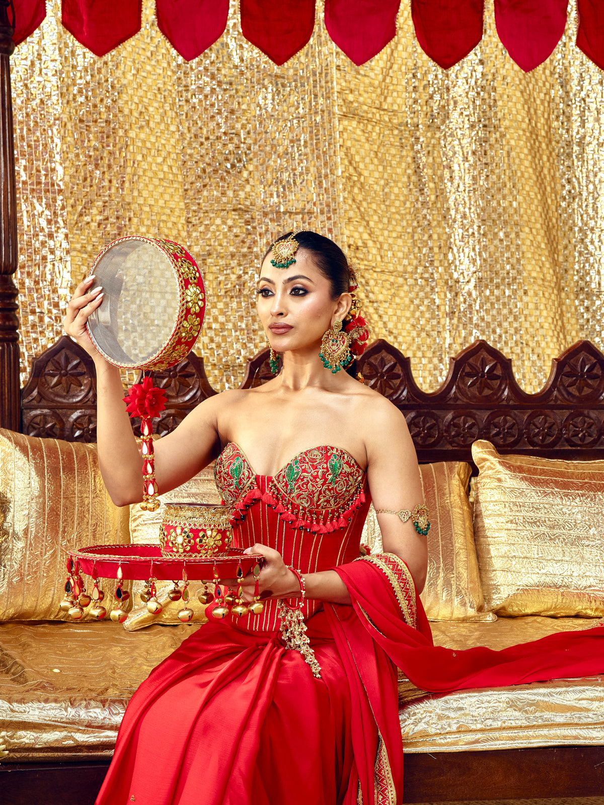Tota Maina Corset Saree Set