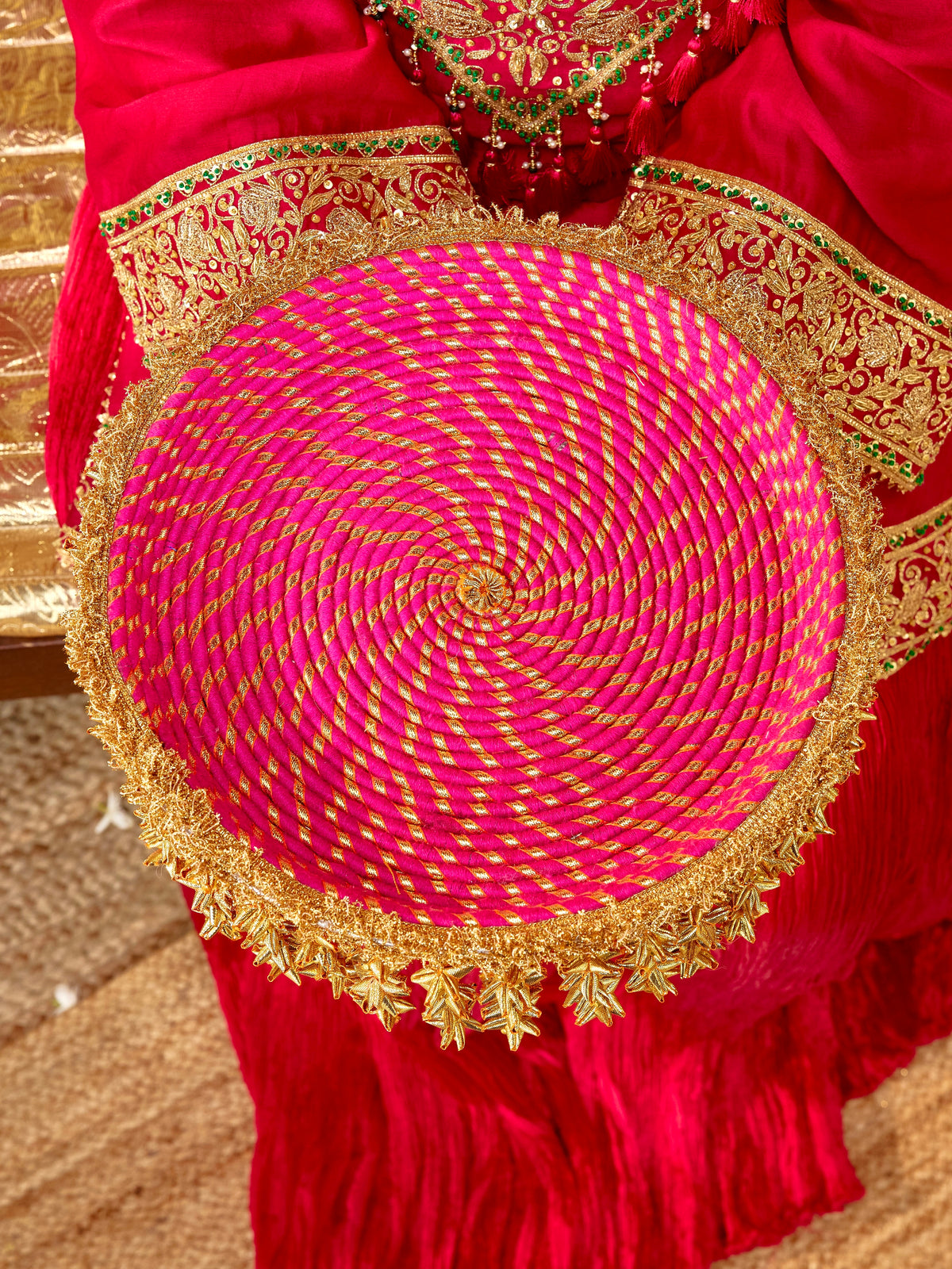 Kumkum Karwa Chauth Thali - Rani Pink