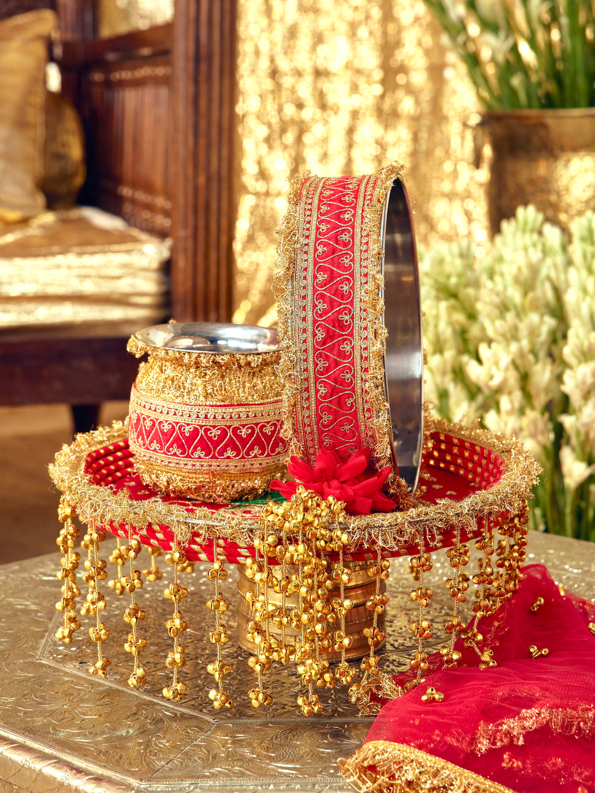 Tota Maina Karwa Chauth Kalash - Red