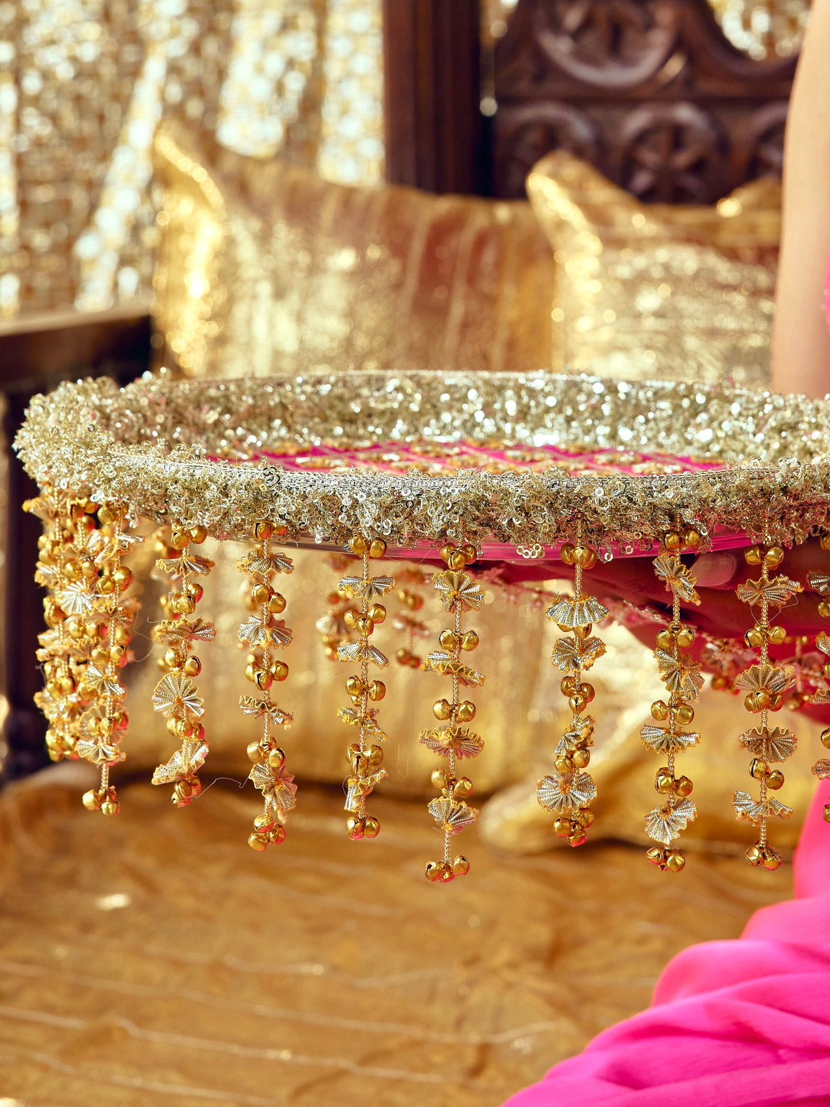 Chamak Essential Karwa Chauth Pooja Hamper - Rani Pink