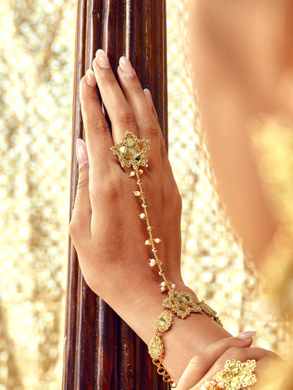 Jhilmil Pair of Hathphool - Gold