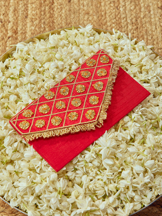 Chamak Karwa Chauth Envelope - Red