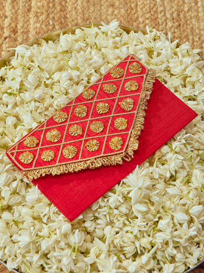 Chamak Essential Karwa Chauth Full Pooja Hamper - Red (Thali Without Latkan)