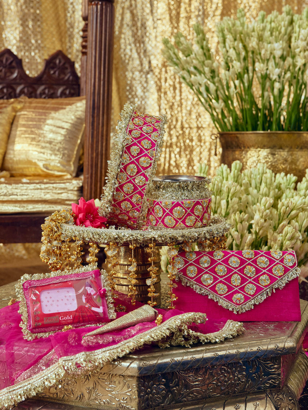 Chamak Karwa Chauth Channi - Rani Pink