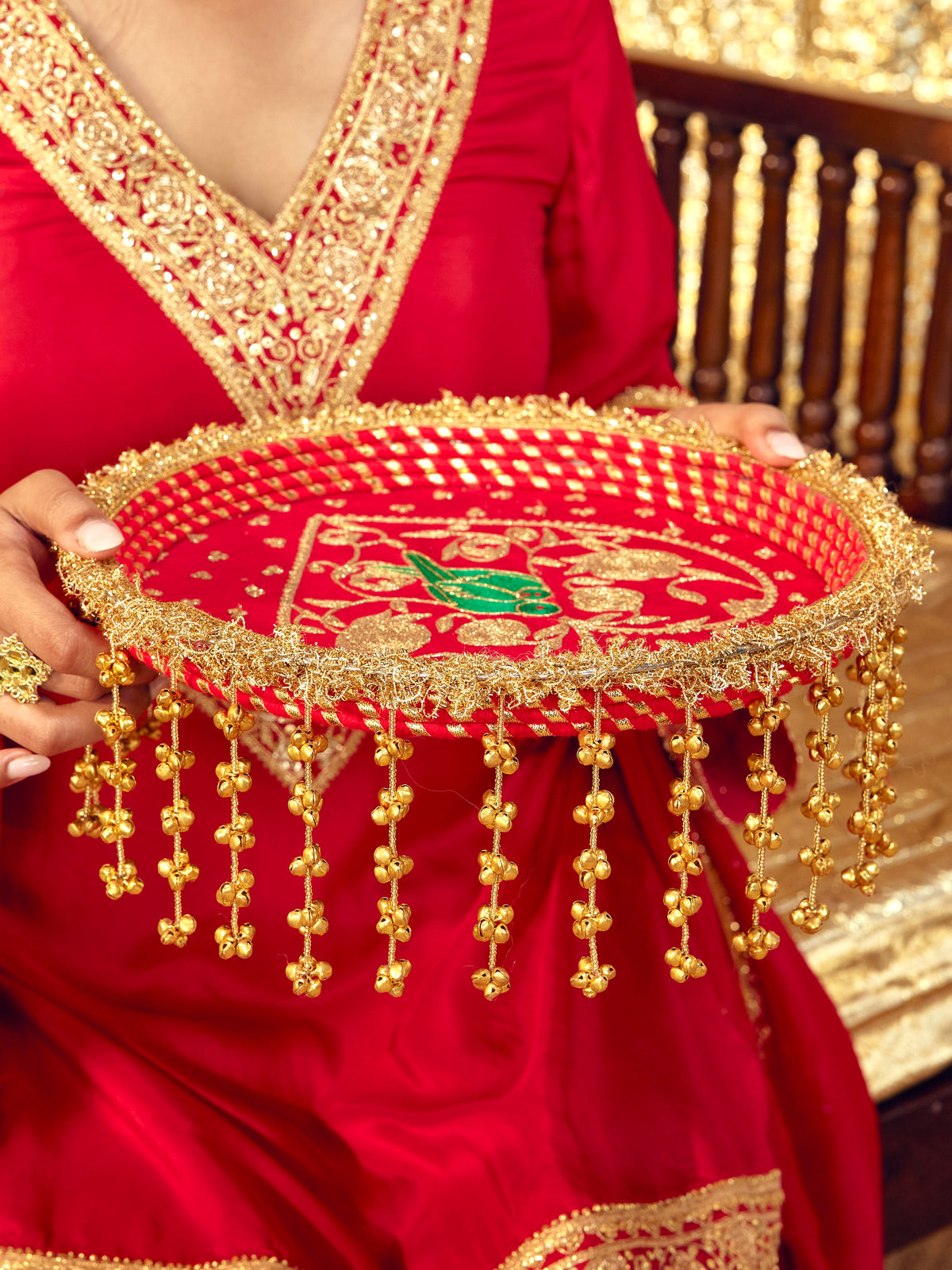 Tota Maina Essential Karwa Chauth Full Pooja Hamper - Red
