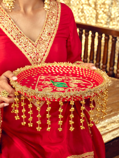 Tota Maina Essential Karwa Chauth Pooja Hamper - Red
