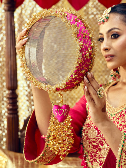 Kumkum Essential Karwa Chauth Pooja Hamper - Rani Pink