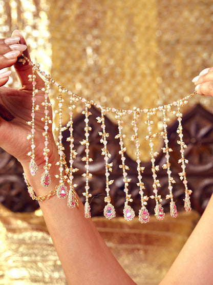 Jhilmil Earchains - Rani Pink