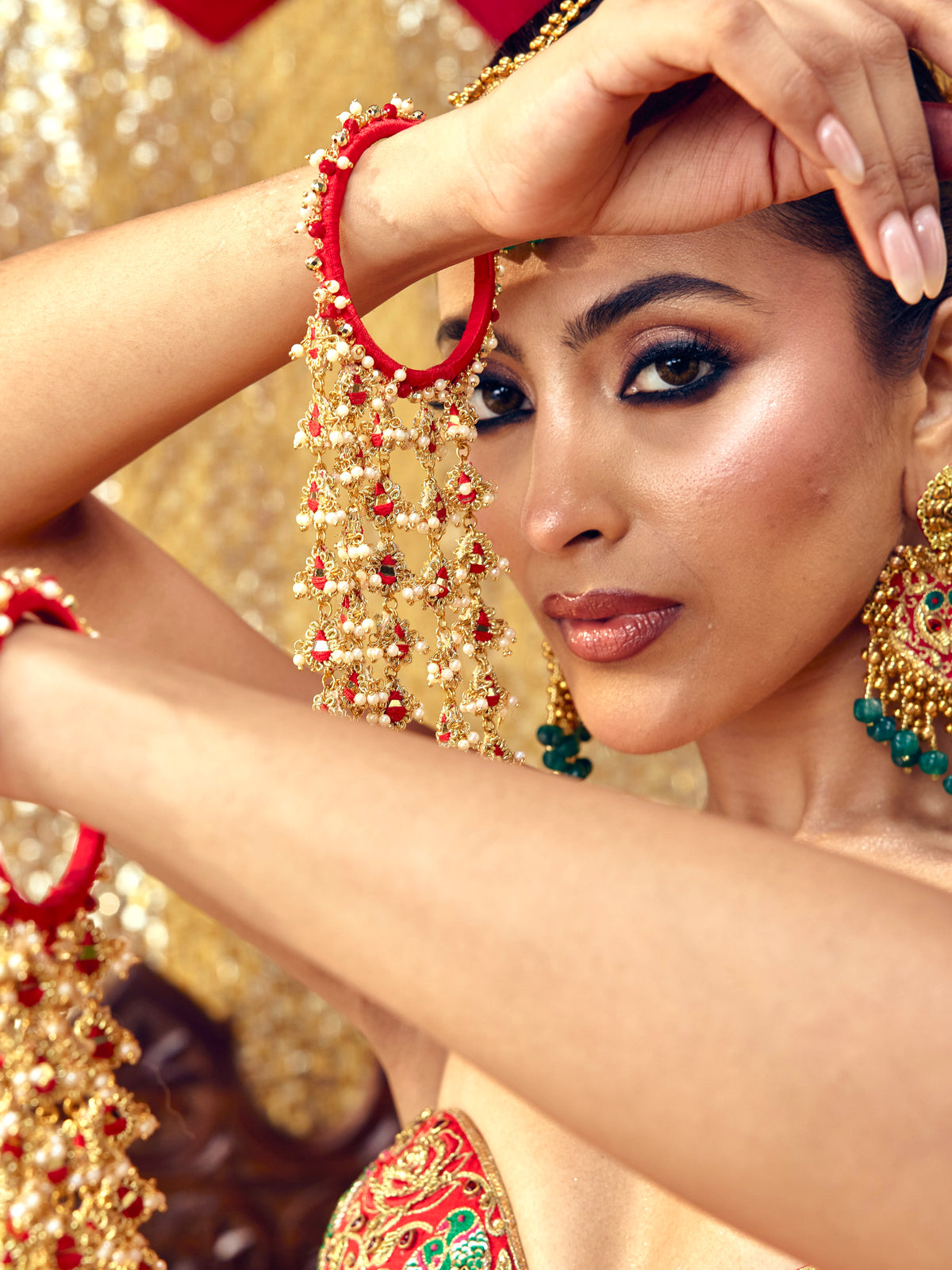 Jhilmil Bangles (Set of 2) - Red