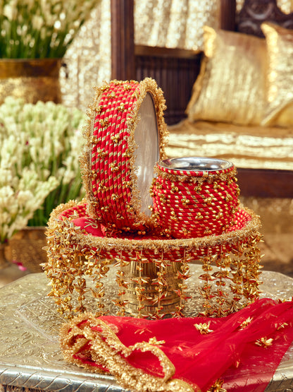 Kumkum Essential Karwa Chauth Full Pooja Hamper - Red