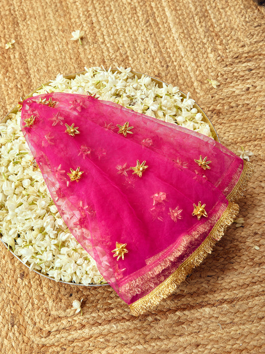 Kumkum Karwa Chauth Chunri - Rani Pink
